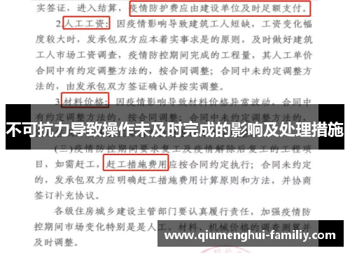 不可抗力导致操作未及时完成的影响及处理措施