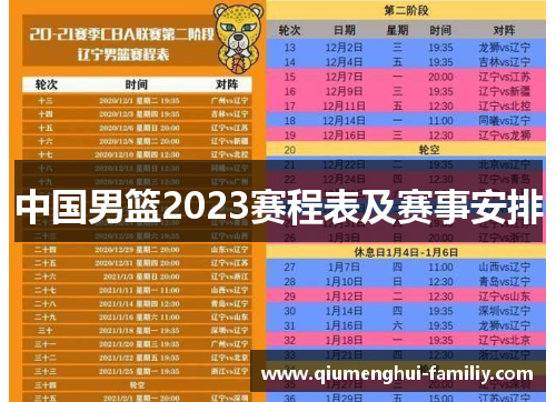 中国男篮2023赛程表及赛事安排
